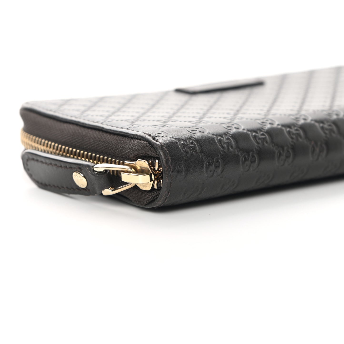 Microguccissima Zip Around Wallet Black
