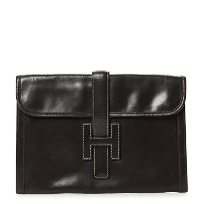 Hermes Box Jige GM Clutch Chocolate 1 of 10