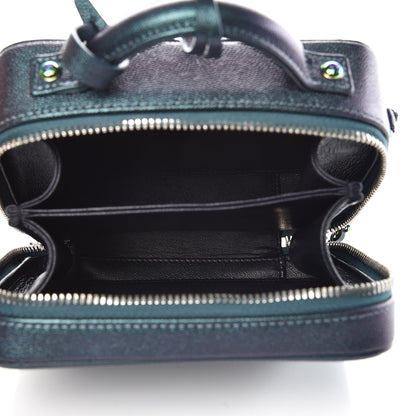 Chanel Iridescent Caviar Quilted Small CC Filigree Vanity Case Dark Turquoise 6 of 9