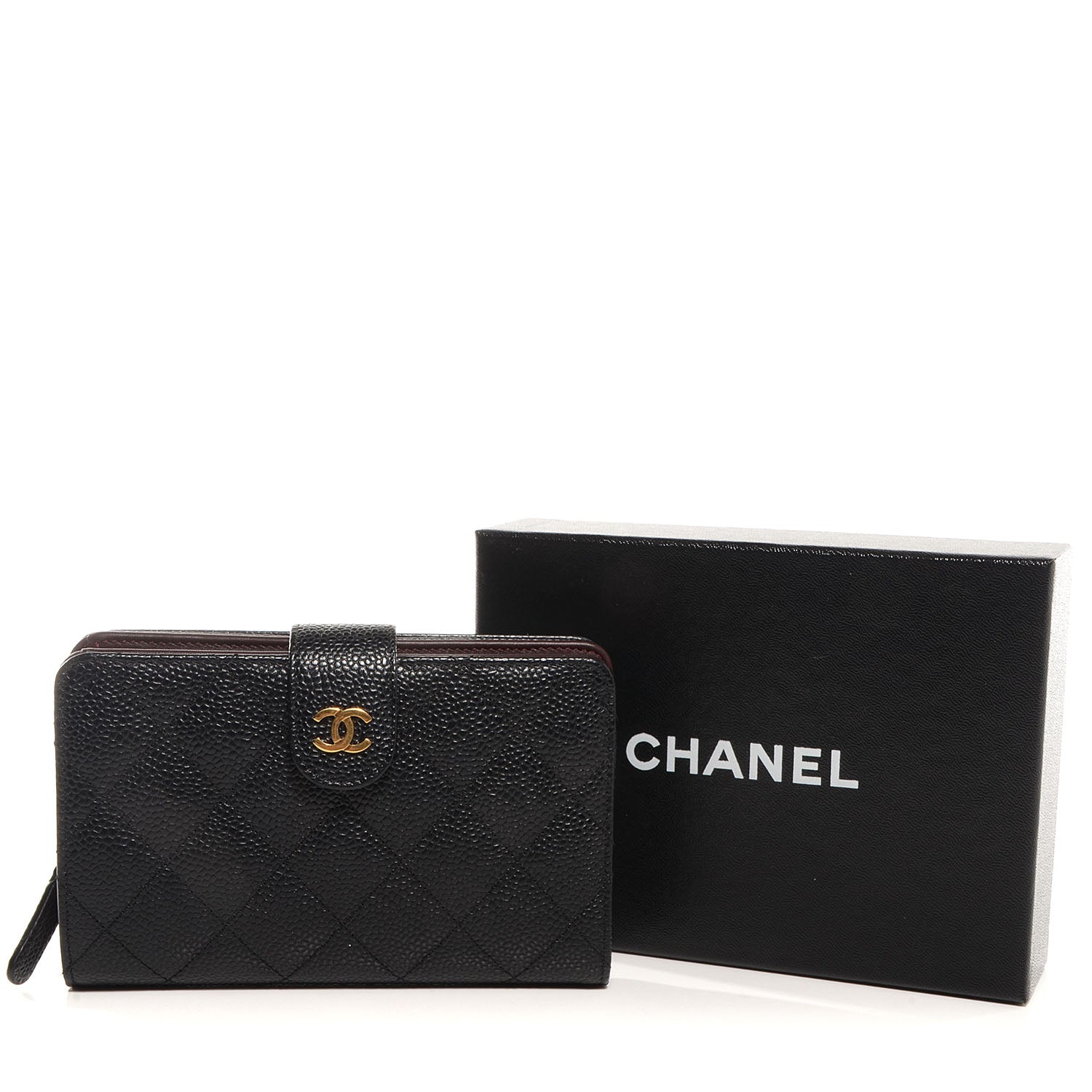 Chanel Caviar Quilted Zipped Pocket Wallet Black 5 of 9