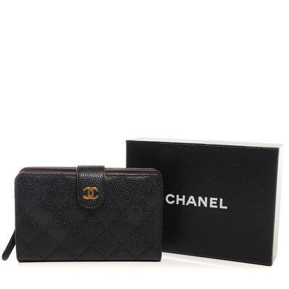 Chanel Caviar Quilted Zipped Pocket Wallet Black 5 of 9