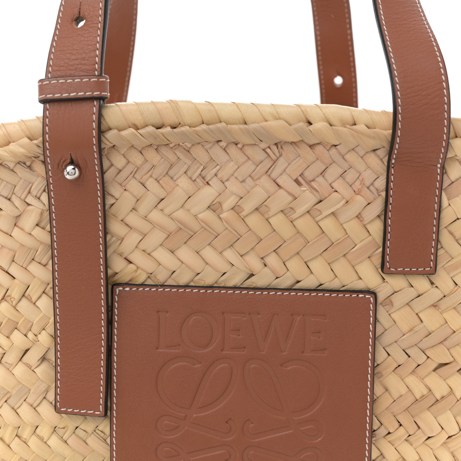 Loewe Raffia Basket Tote Bag Natural Tan 7 of 9