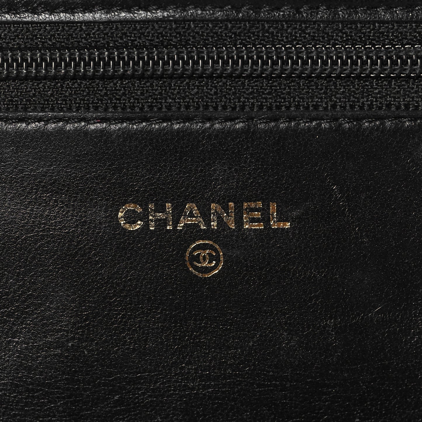 Lambskin Quilted Wallet On Chain WOC Black