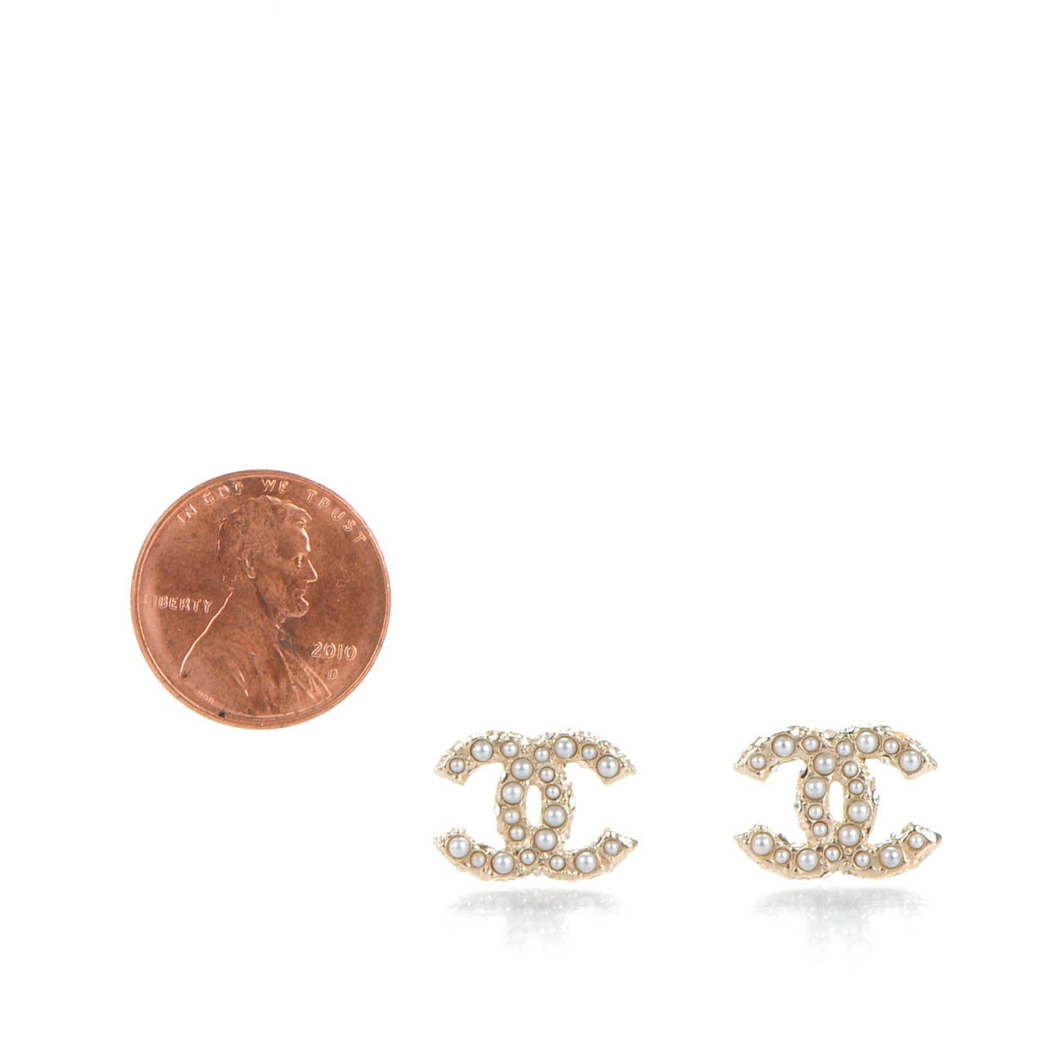 Chanel Pearl CC Earrings Gold 2 of 5