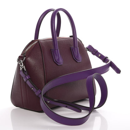 Givenchy Sugar Goatskin Mini Tri-Color Antigona Oxblood Violet Orange 3 of 9