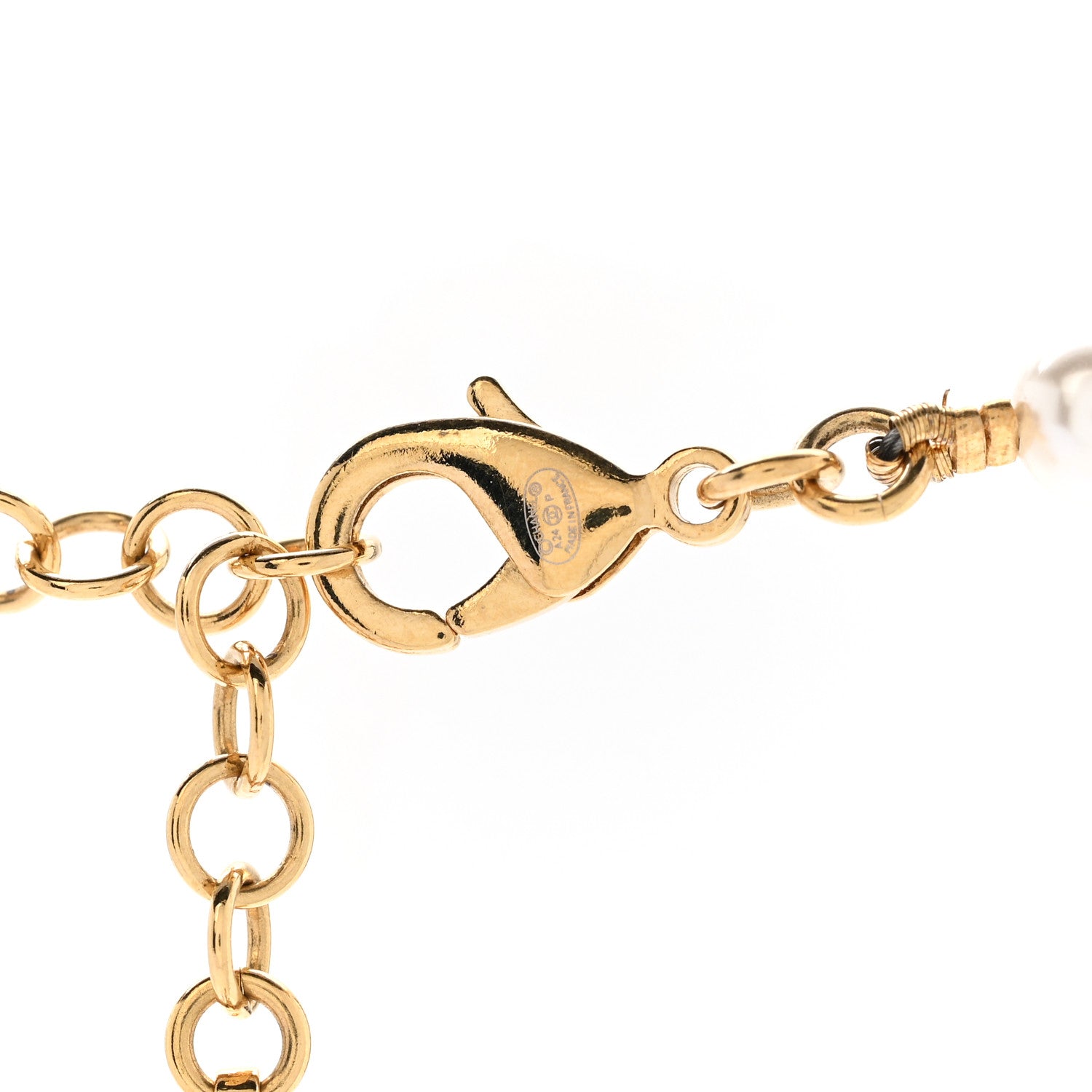 Chanel Crystal Pearl CC Heart Choker Necklace Gold 5 of 6