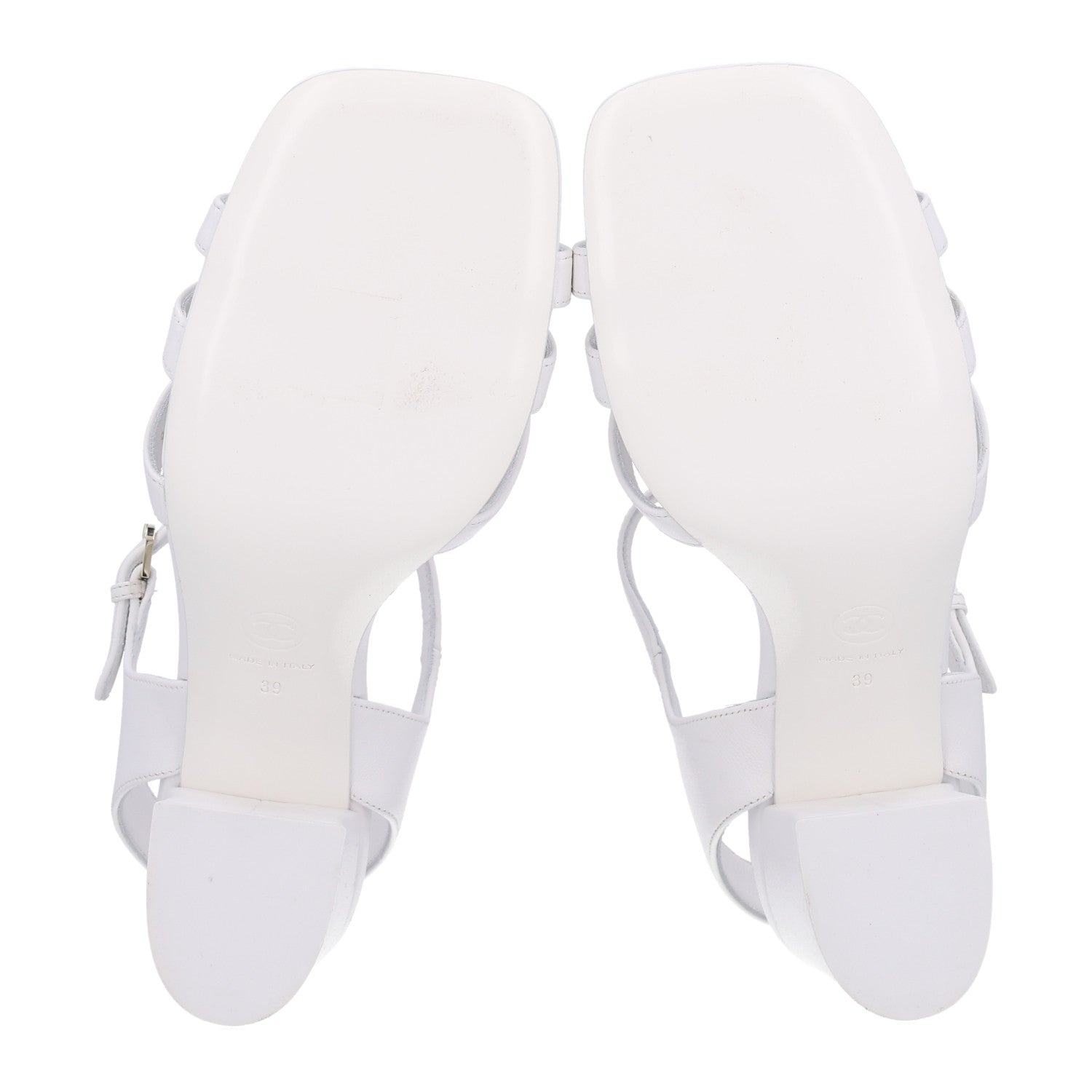 Chanel Lambskin Camellia Sandals 39 White 8 of 10