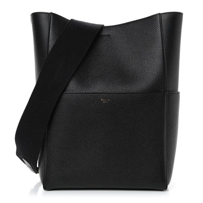 Celine Soft Grained Calfskin Sangle Bucket Bag Black 1 of 4