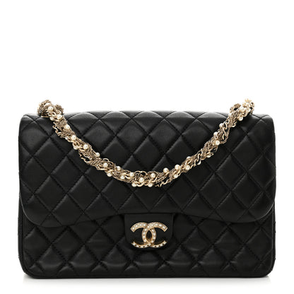 Chanel Lambskin Quilted Medium Westminster Pearl Flap Black 1 of 12