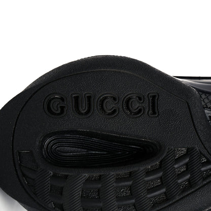 Gucci Tela Retino Mesh Crystal Suede GG Monogram Womens Gucci Run Sneakers 36 Black Silver 8 of 8