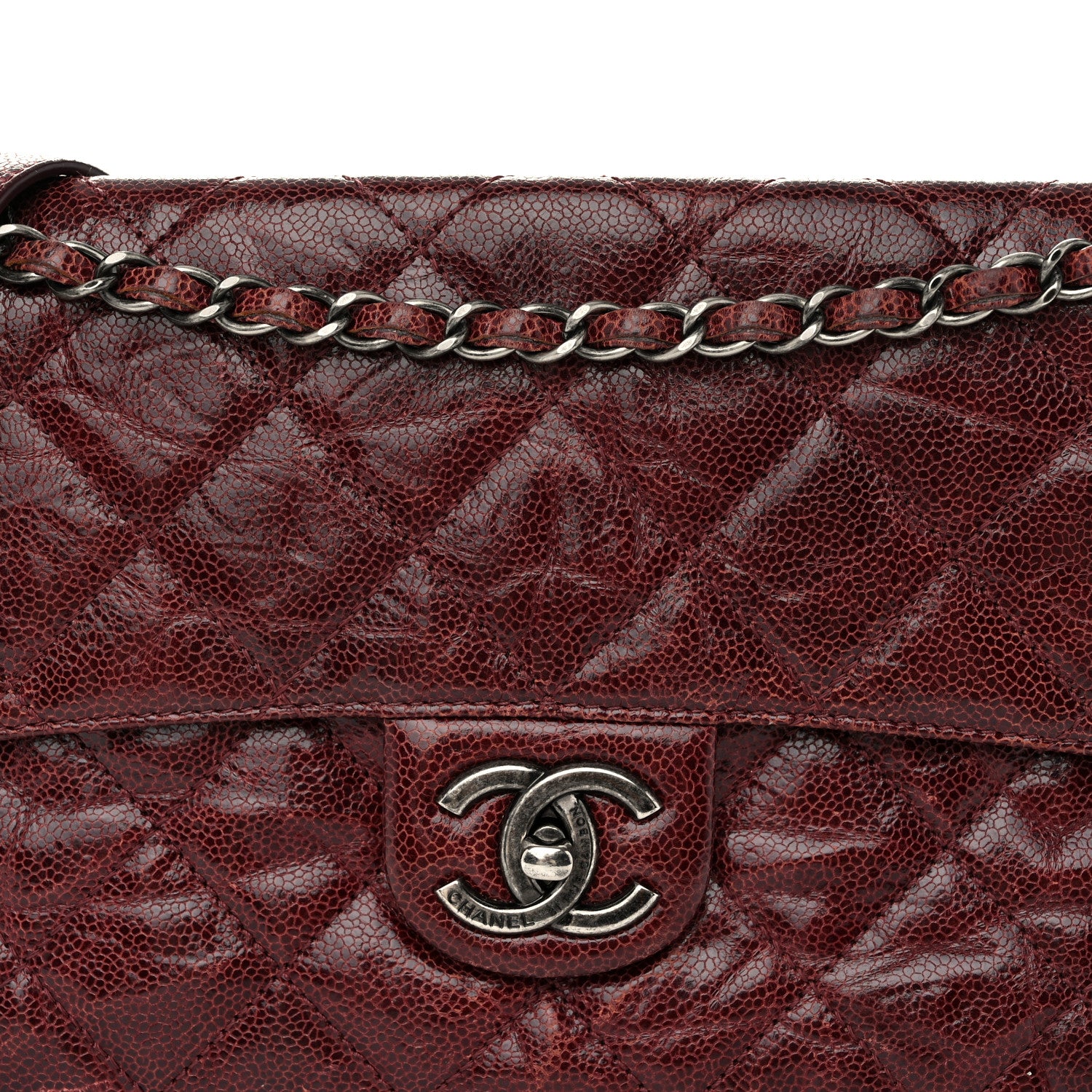 Chanel Crumpled Grained Calfskin Medium CC Crave Flap Bordeaux 8 of 10