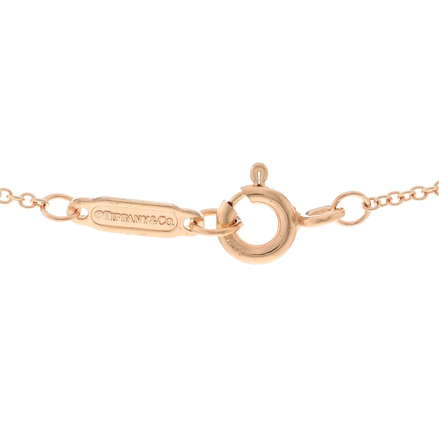 Tiffany 18K Rose Gold Diamond Small T Smile Pendant Necklace 4 of 5