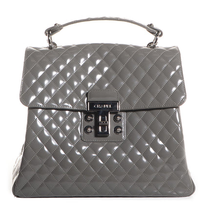Chanel Glazed Calfskin Mademoiselle Lock Kelly Flap Bag Grey 1 of 7