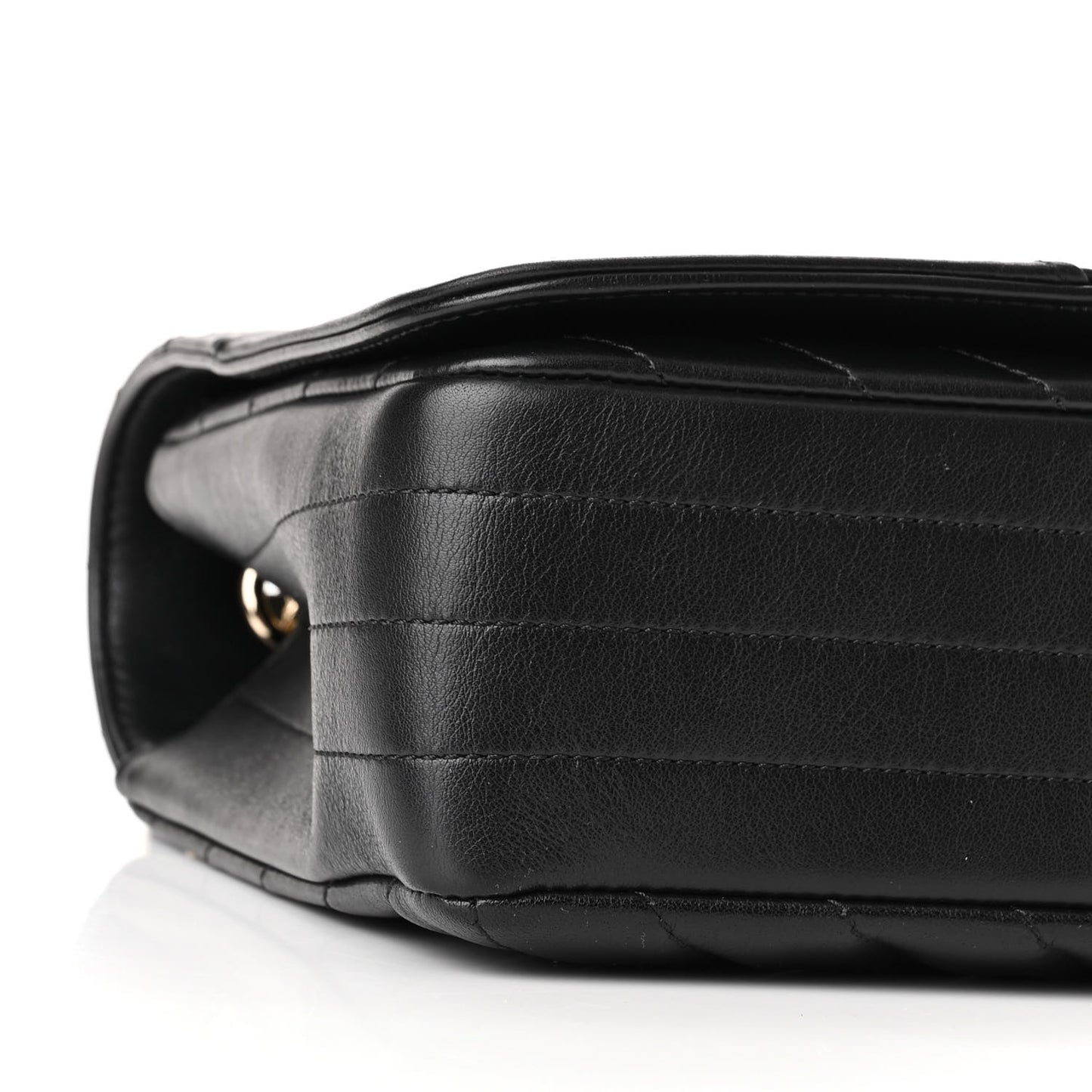 Lambskin Chevron Quilted Mini Statement Flap Black