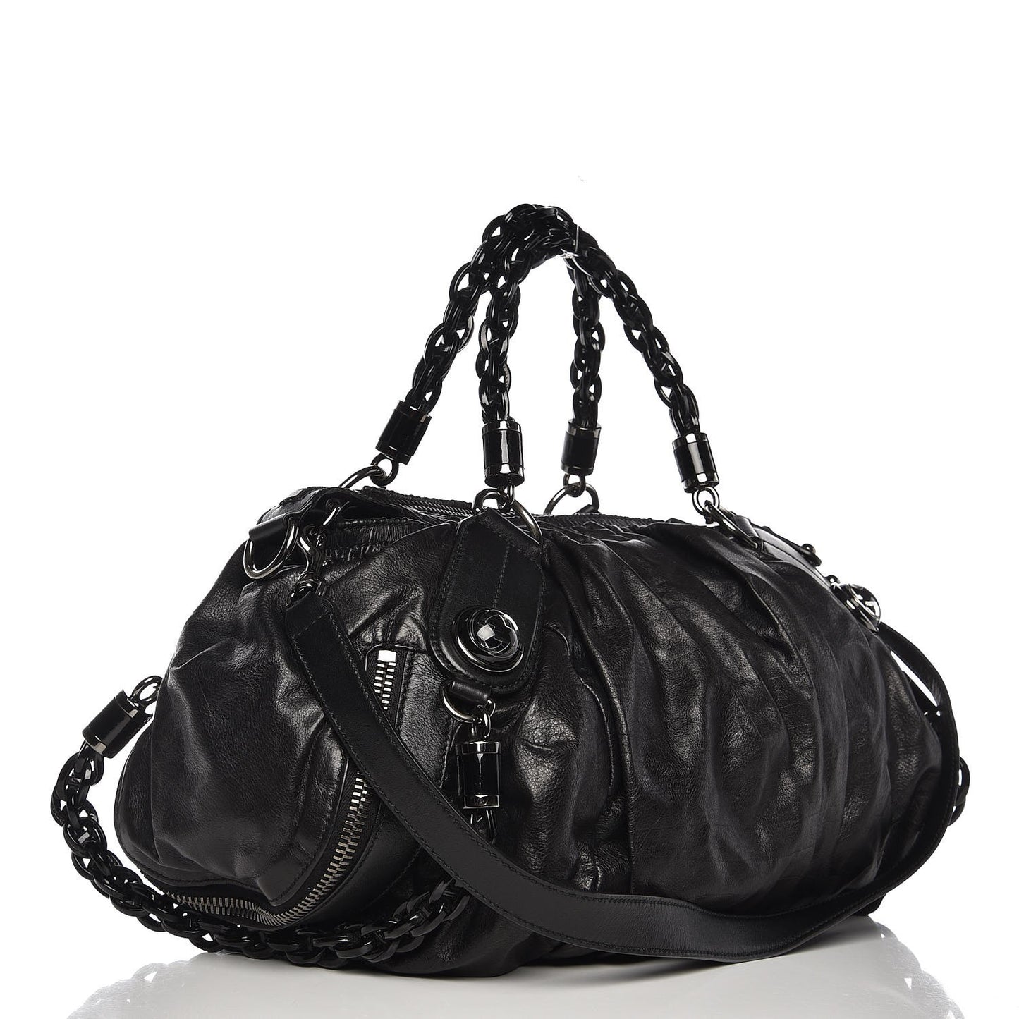 Calfskin Medium Galaxy Satchel Black