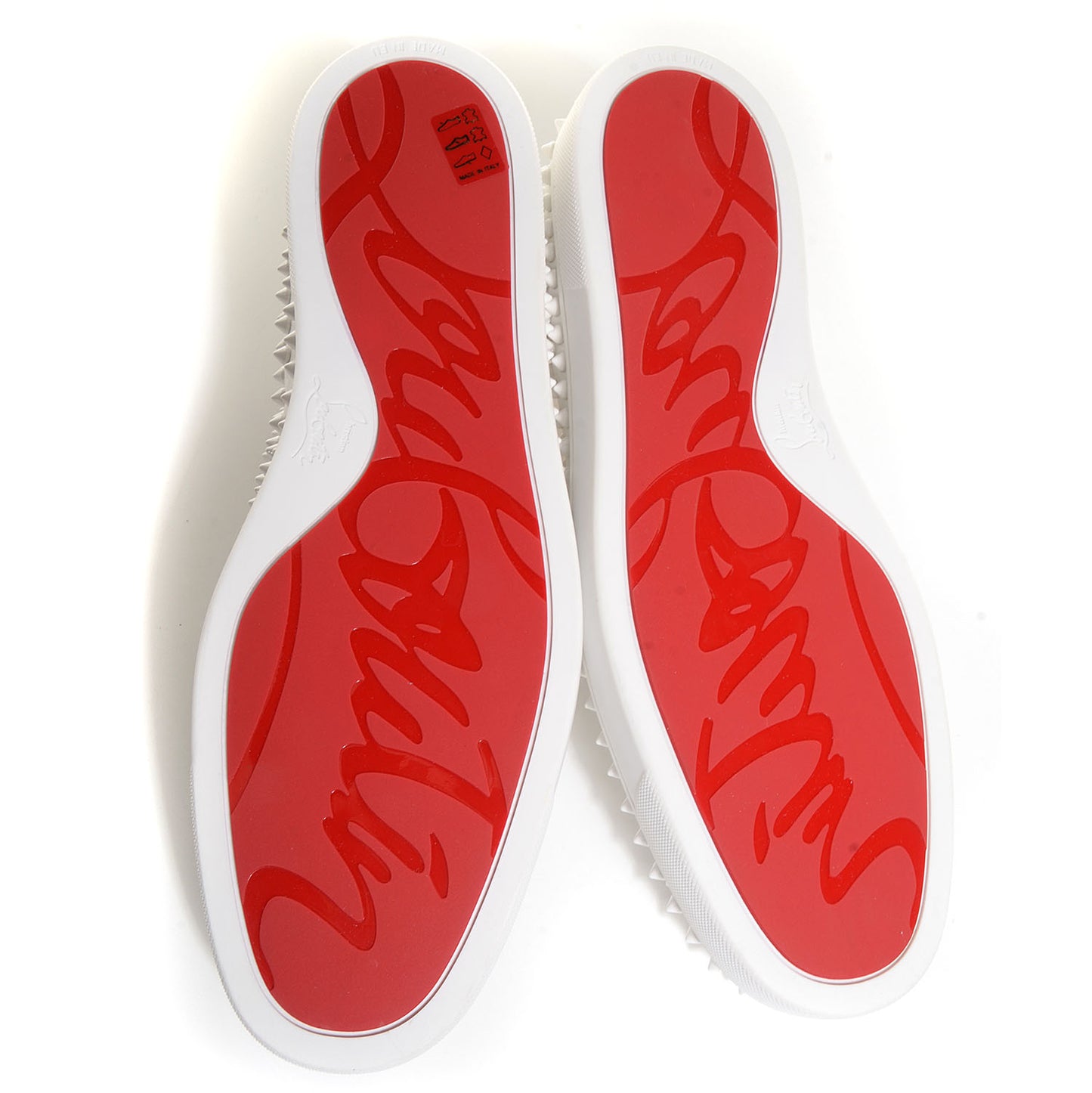 Mens Calfskin Spikes Roller Boat Flat 45.5 White