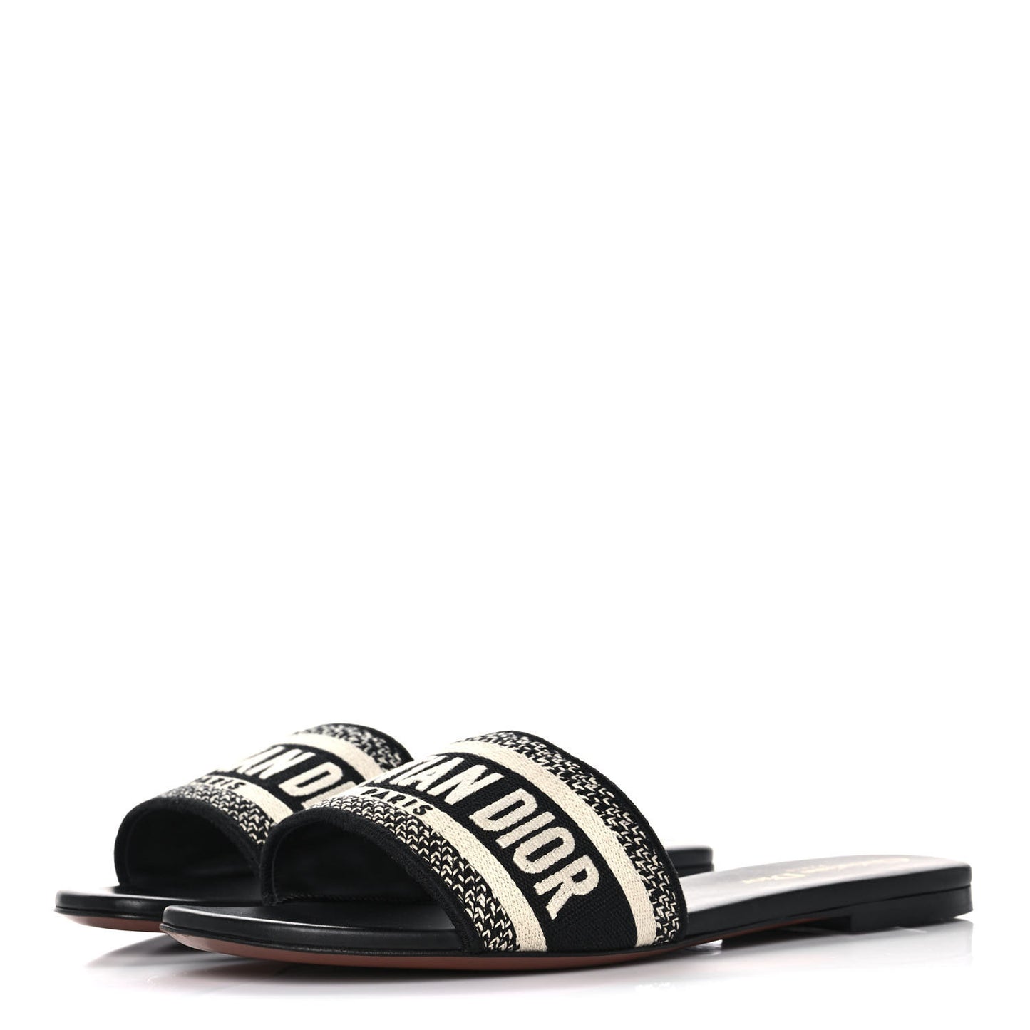 Canvas Embroidered Dway Mules Slide Sandals 38.5 Deep Blue