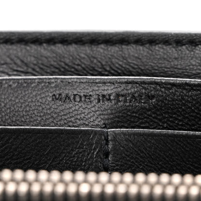 Saint Laurent Lambskin Lizard Embossed Classic Paris Chain Wallet Black 7 of 10