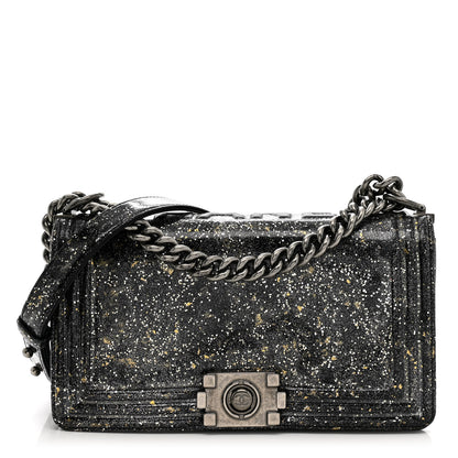 Chanel Glitter Glazed Calfskin Medium Boy Flap Black 1 of 10