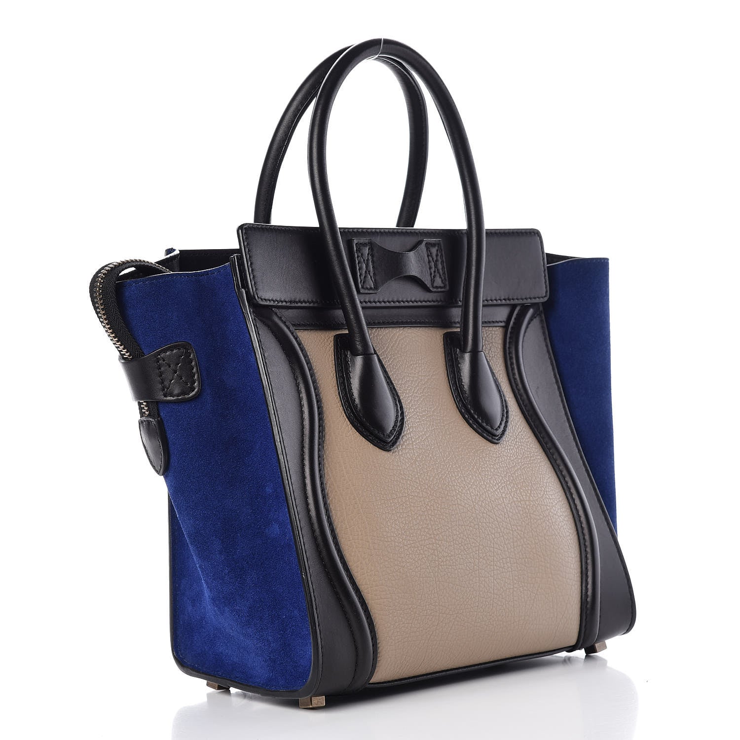 Celine Elephant Calfskin Suede Micro Tri-Color Luggage Sand 3 of 11