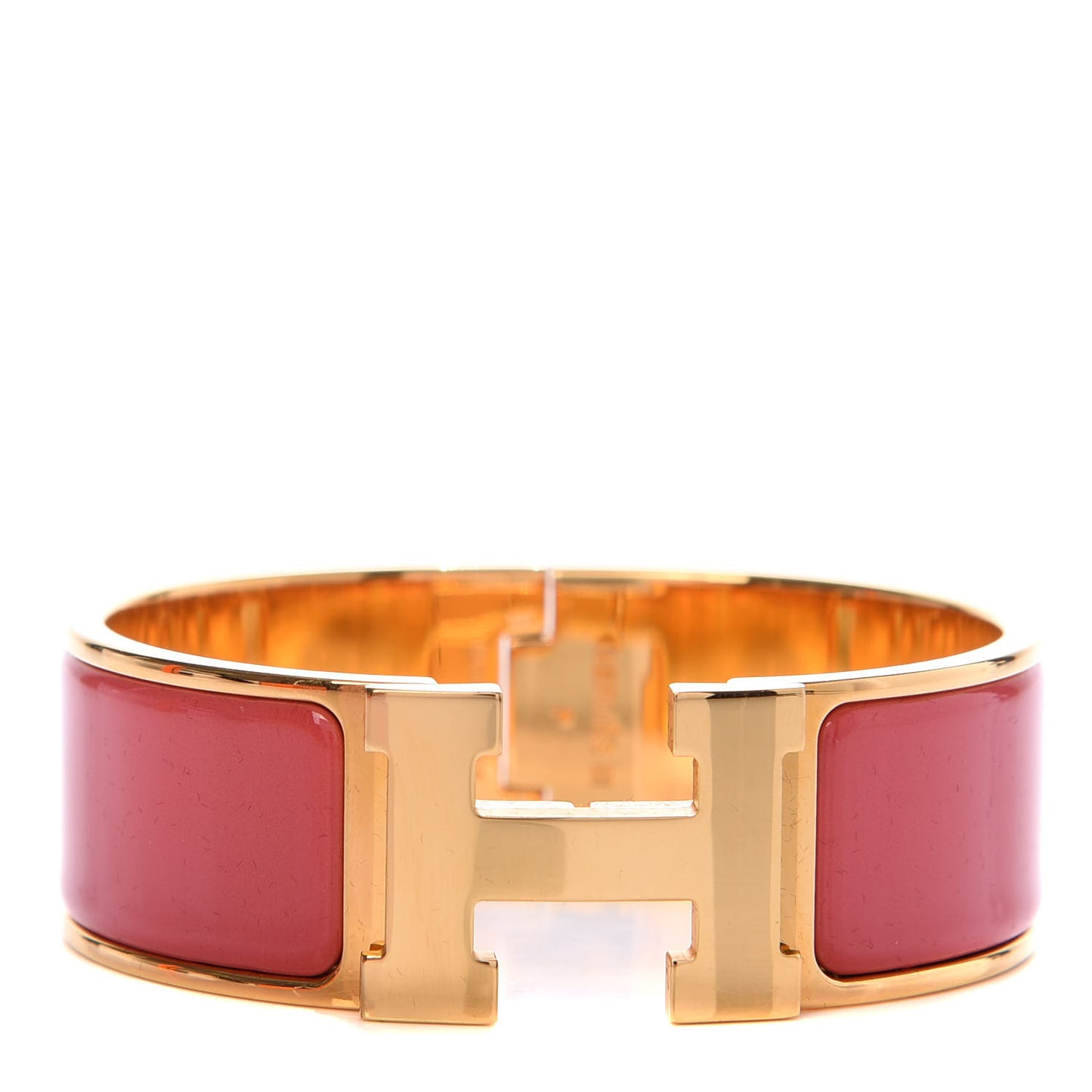 Enamel Wide Clic Clac H Bracelet PM Rouge Amarante
