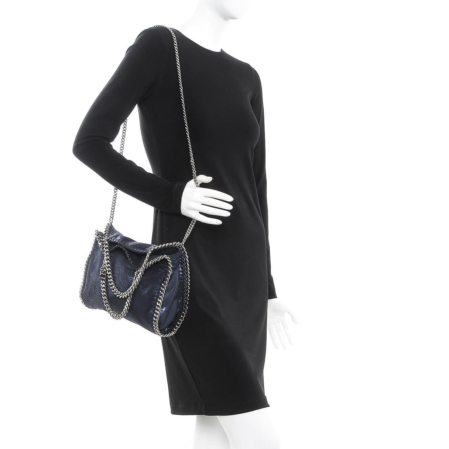 Stella McCartney Shaggy Deer Mini Falabella Fold Over Tote Lapis Navy 2 of 7