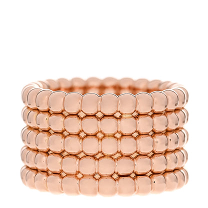 Van Cleef & Arpels 18K Rose Gold Perlee Pearls of Gold 5 Row Ring 53 6.5 1 of 6