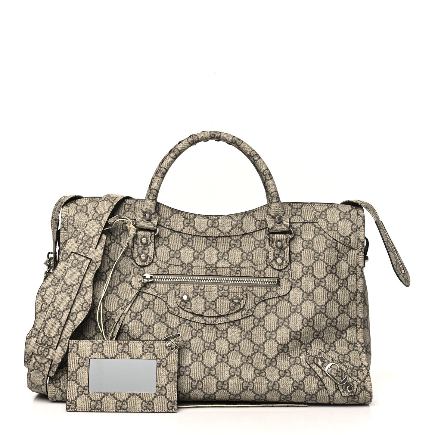 X GUCCI GG Supreme Monogram Neo Classic Silver Hardware City Beige Ebony