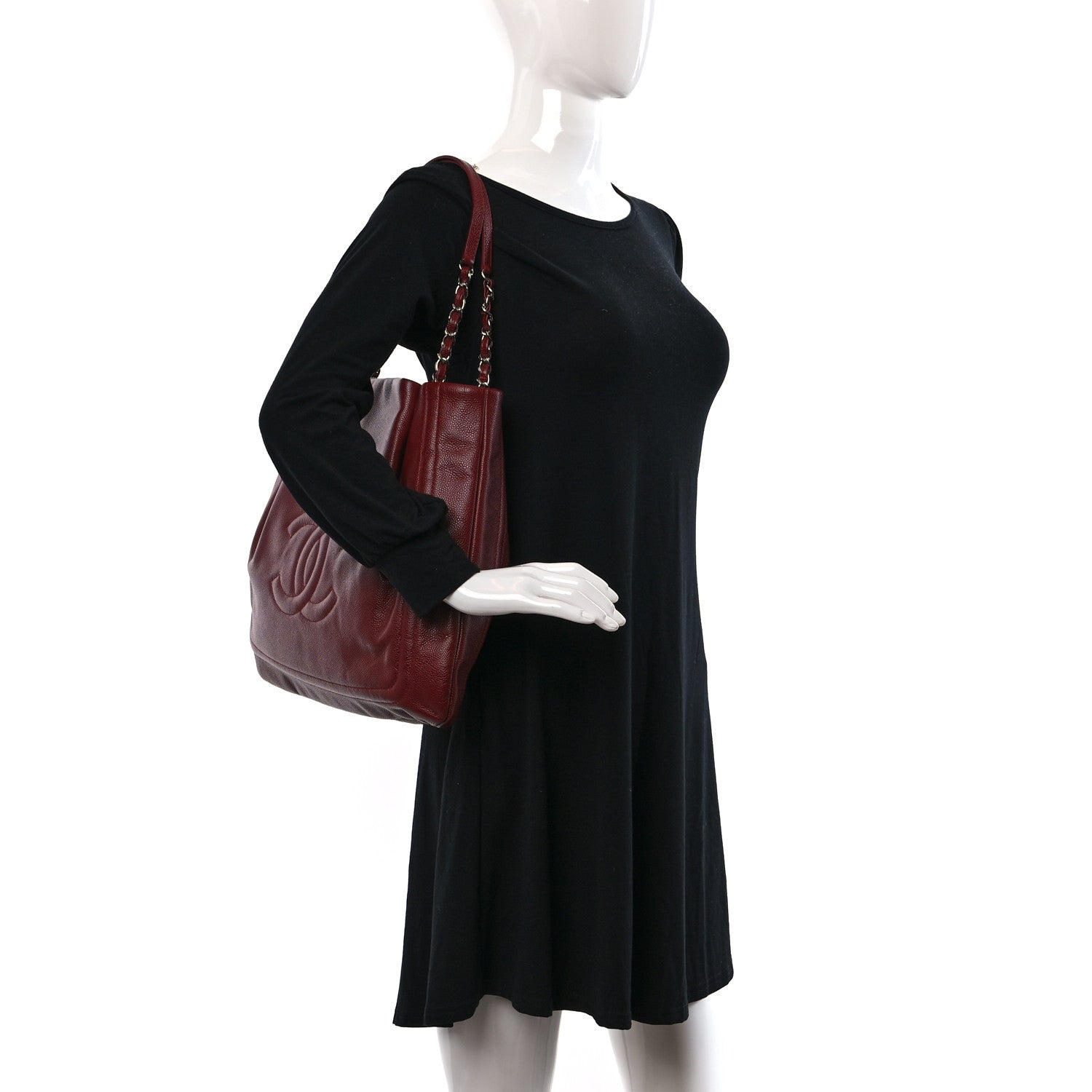 Chanel Caviar CC Timeless Shoulder Bag Red 2 of 9