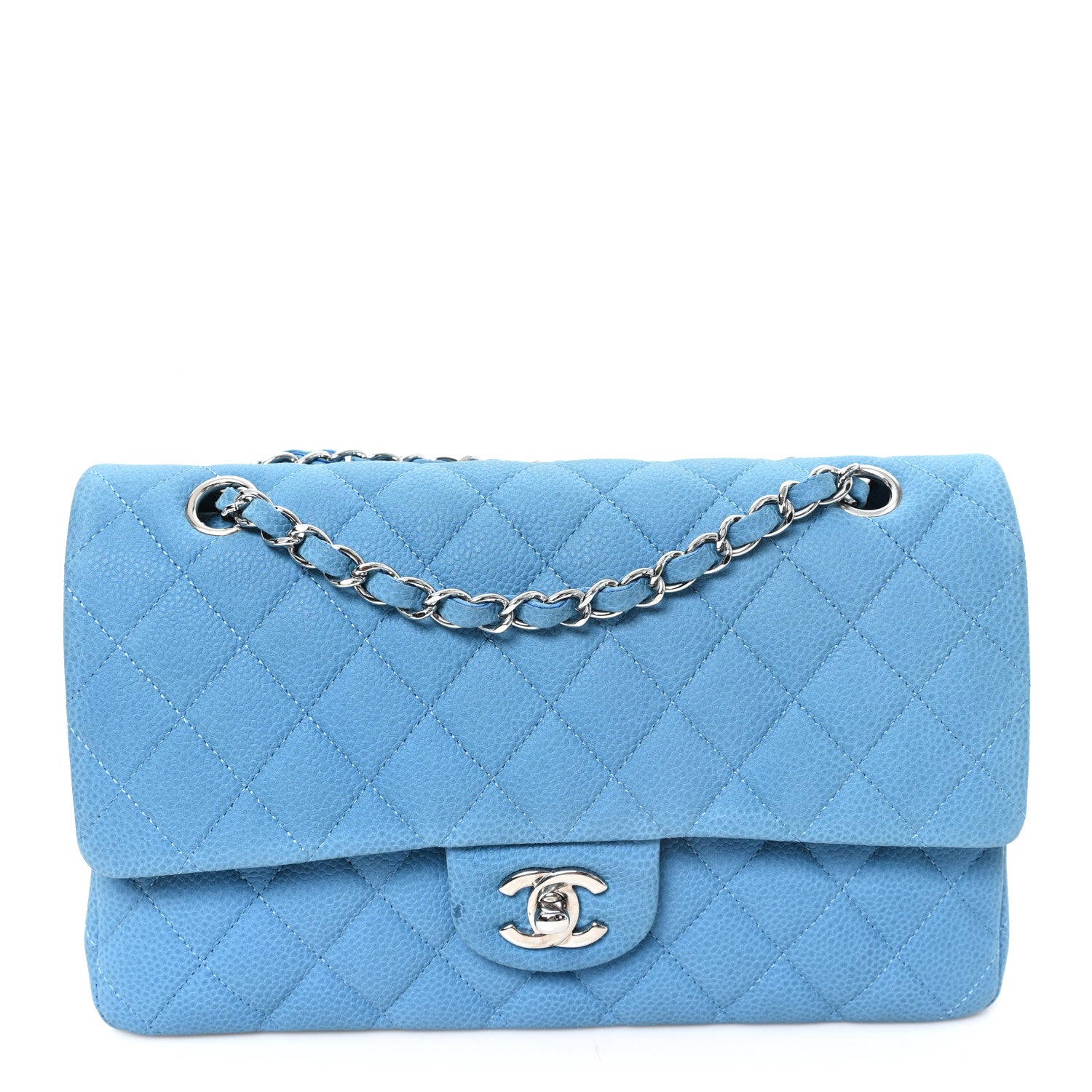 Chanel Iridescent Caviar Quilted Medium Double Flap Blue 1 of 10