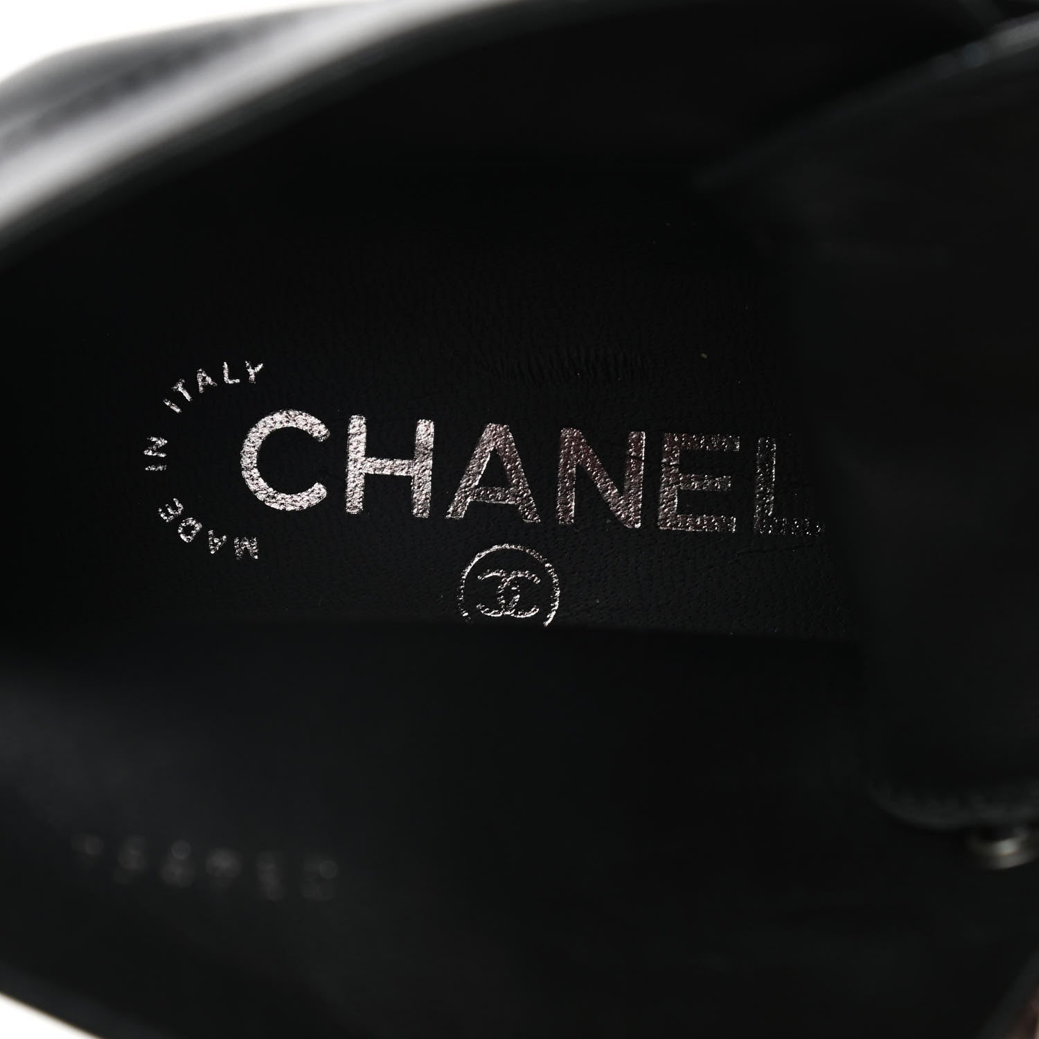Chanel Iridescent Calfskin Patent Cap Toe Combat Boots 39 Black 6 of 9