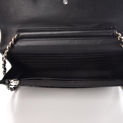 Chanel Patent Quilted Wallet On Chain WOC Black 5 of 13