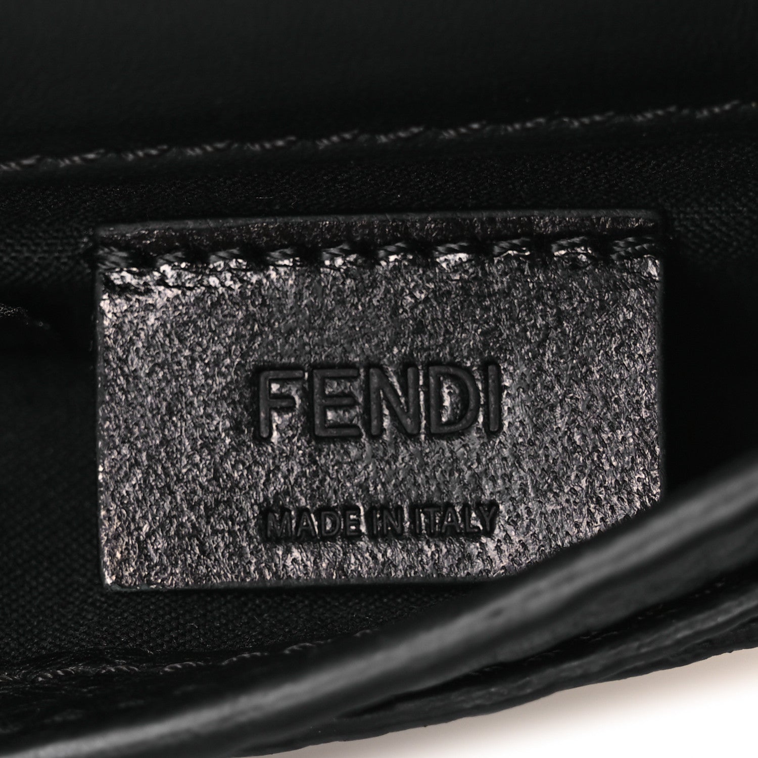 Fendi Cuoio Romano Micro Flat Baguette Black 6 of 12