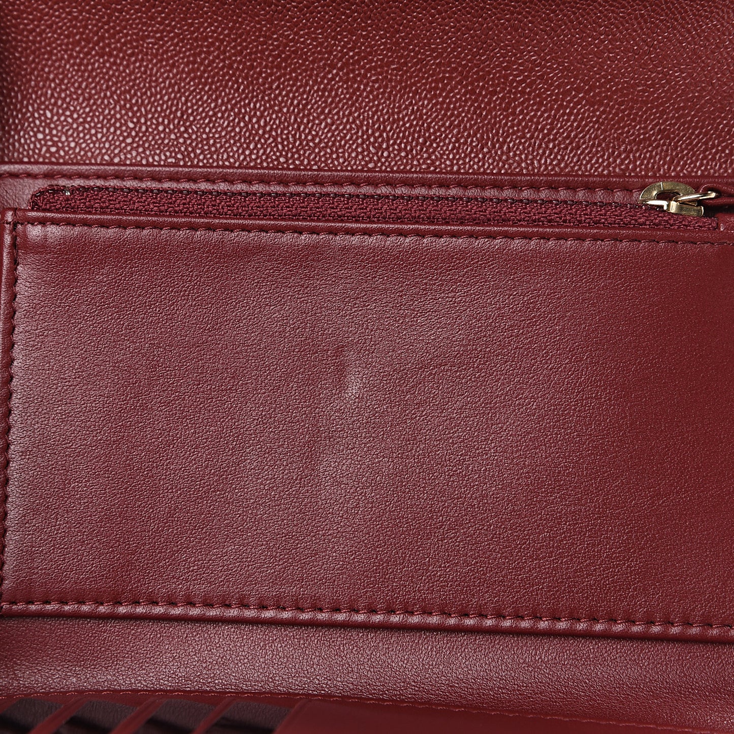 Caviar Quilted Medium Boy Flap Wallet Burgundy
