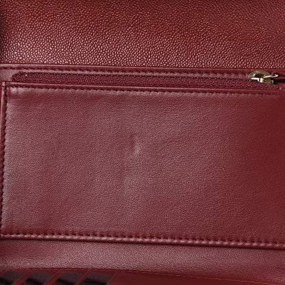 Chanel Caviar Quilted Medium Boy Flap Wallet Burgundy 8 of 9