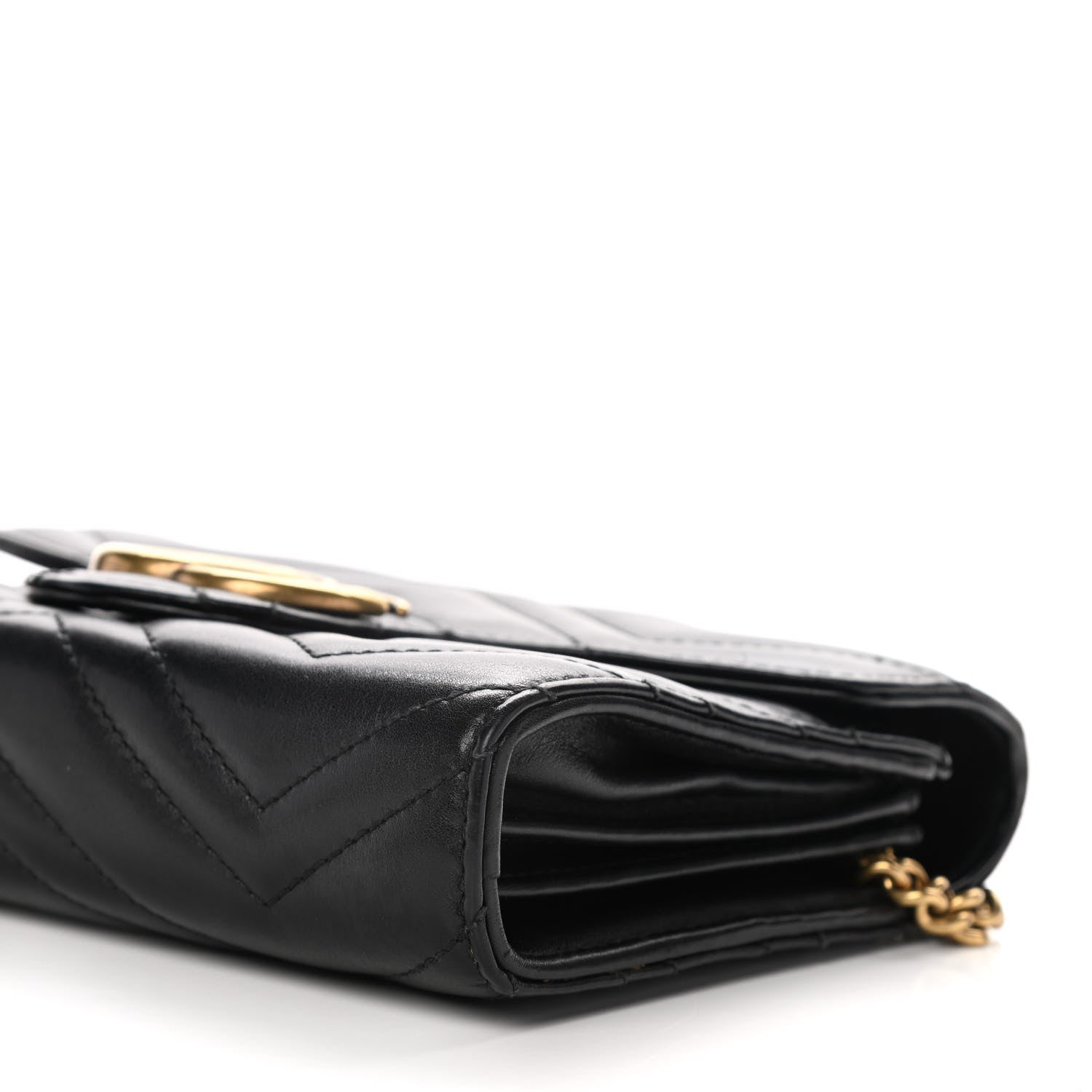Gucci Calfskin Matelasse GG Marmont Chain Wallet Black 10 of 10