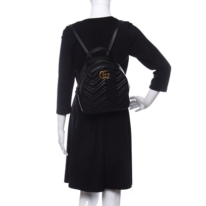 Gucci Calfskin Matelasse GG Marmont Backpack Black 2 of 13