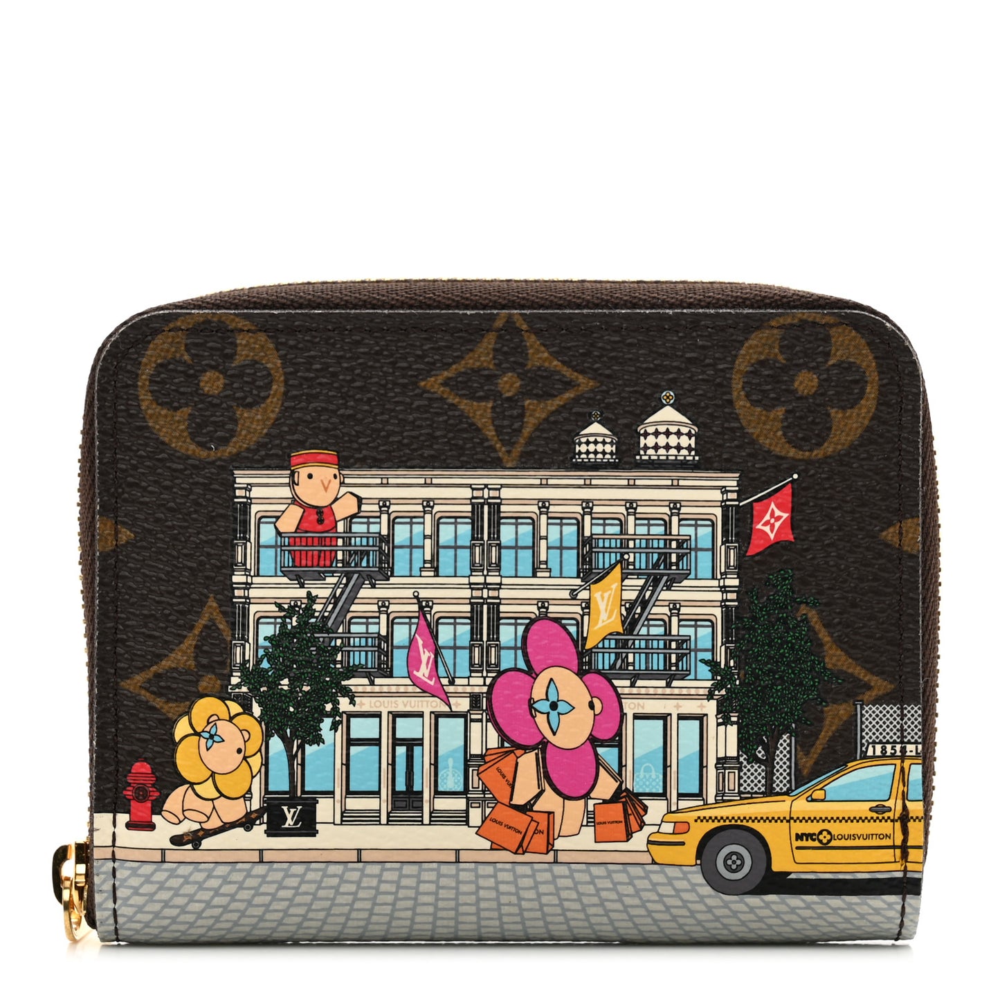 Monogram 2022 Christmas Animation New York Soho Zippy Coin Purse Yellow