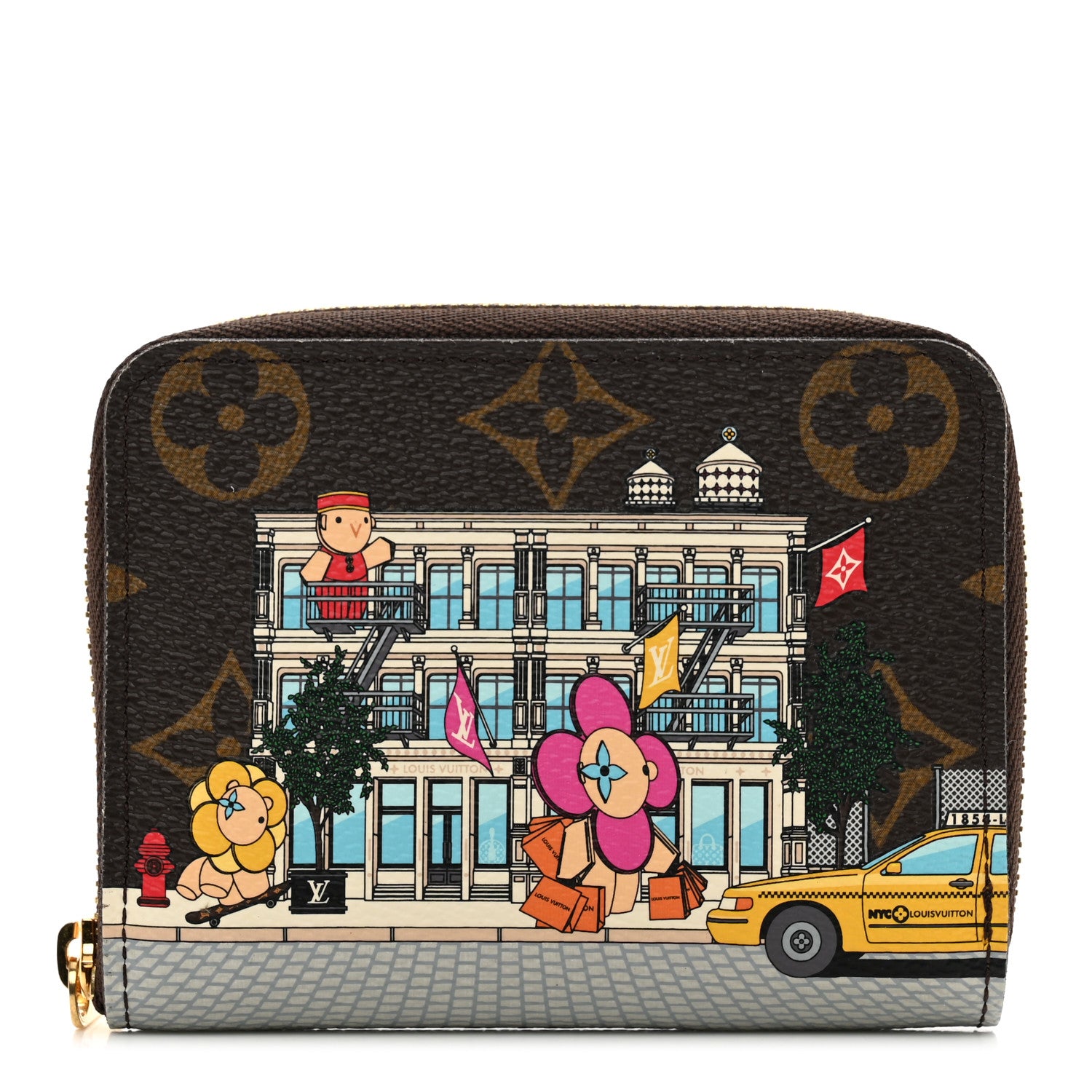 Louis Vuitton Monogram 2022 Christmas Animation New York Soho Zippy Coin Purse Yellow 1 of 6