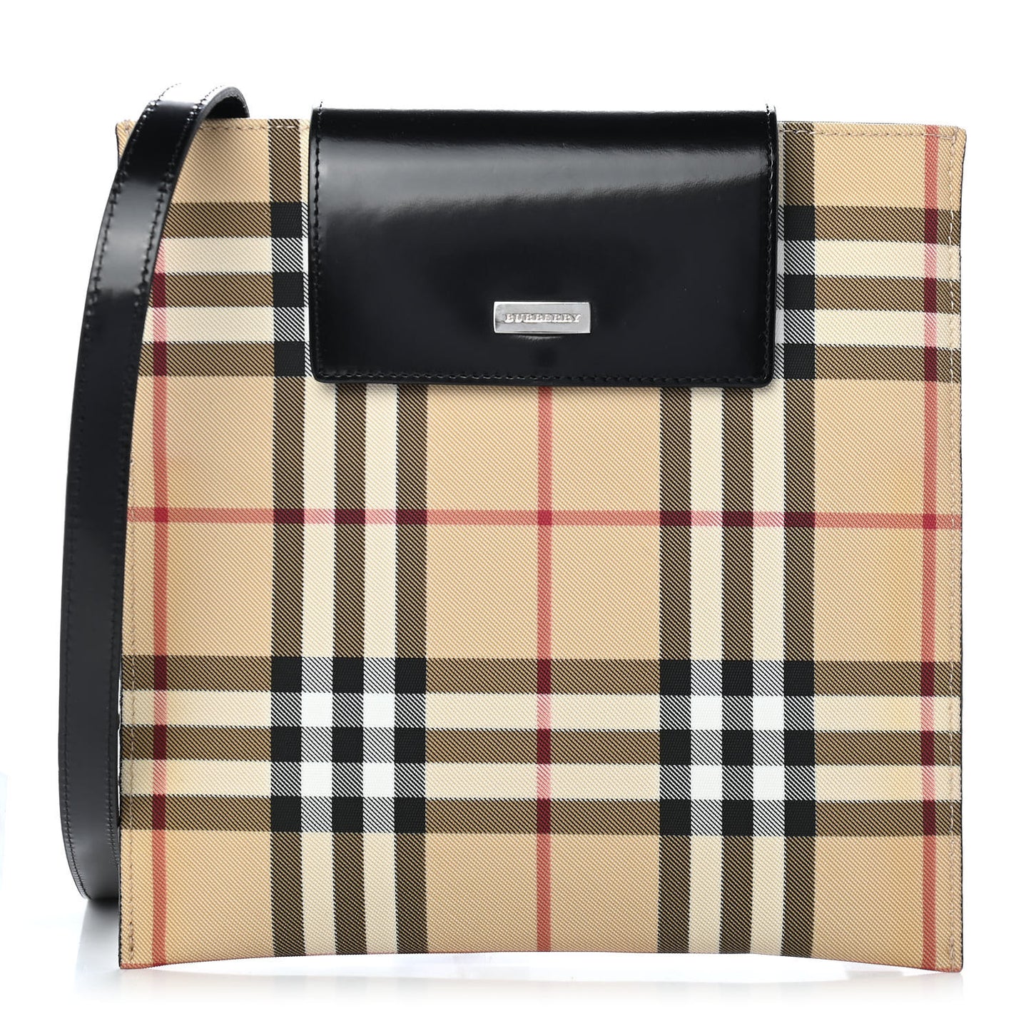 Patent Vintage Check Crossbody Black