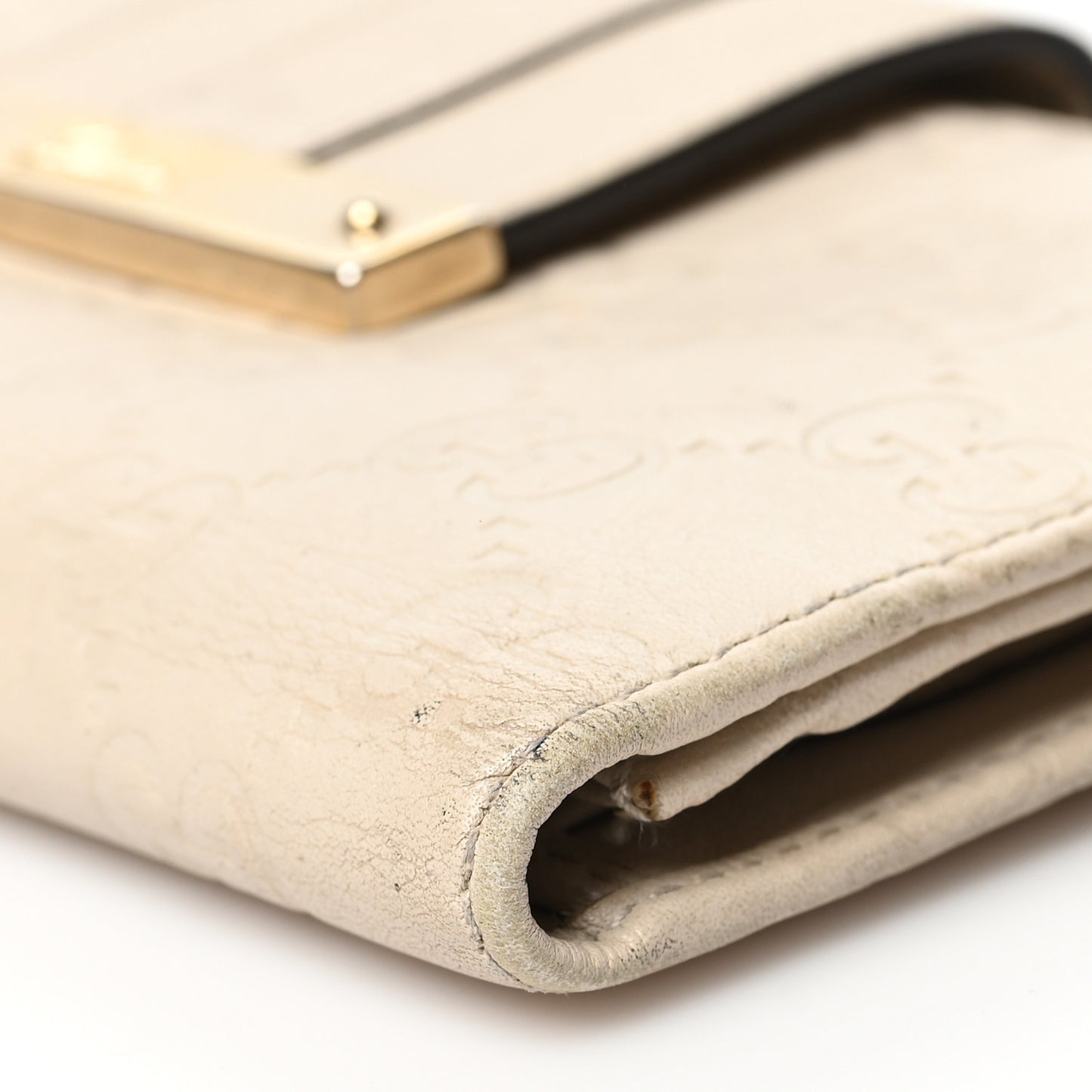 Guccissima Ladies Web Long Wallet Off White