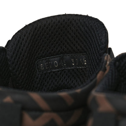 Fendi Nylon FF Reloaded High Top Sneakers 39.5 Tobacco Black 5 of 8