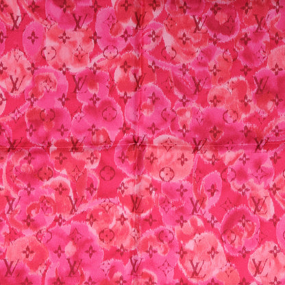Louis Vuitton Silk Monogram Ikat Summer Square Scarf Rose Indien 1 of 5