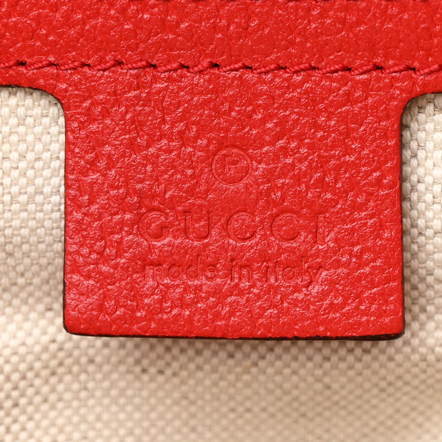 GG Supreme Monogram Apple Small Retro Interlocking G Day Backpack Beige Multicolor Lobster Red