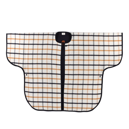 Hermes Wool Cashmere Sikkim Calfskin Reversible Camail Poncho Navy Camail 1 of 5