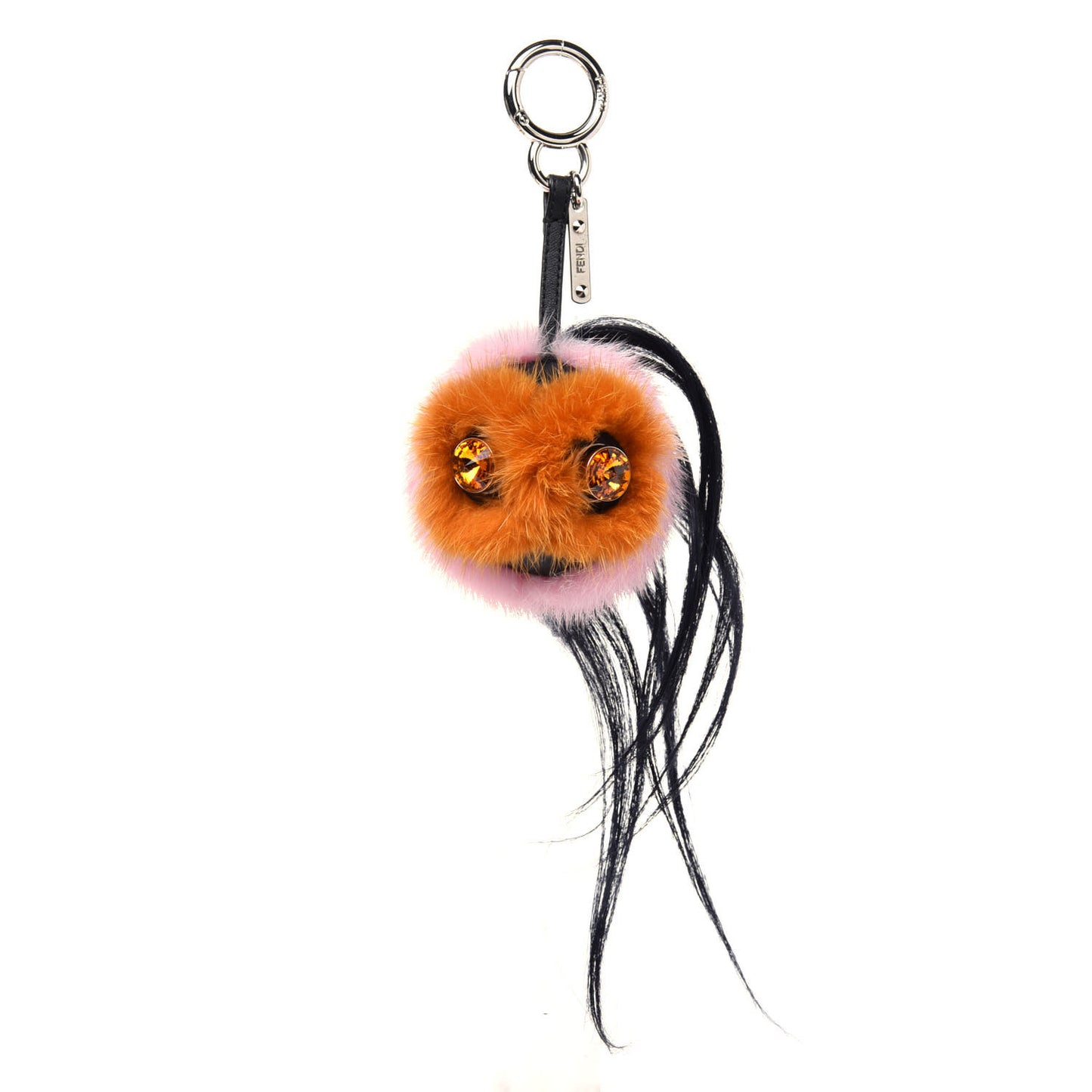 Mink Goat Fur QuTweet Bag Bug Charm Marshmallow Black