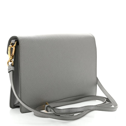 Prada Saffiano City Calfskin Monochrome Envelope Crossbody Nube 4 of 11