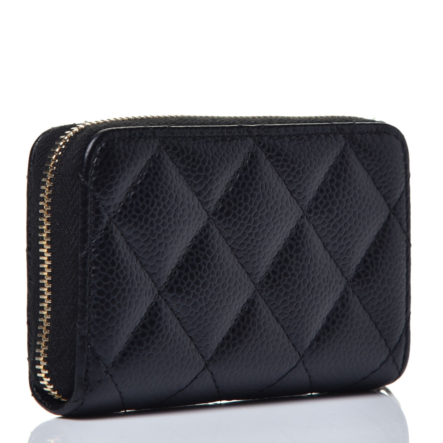 Chanel Caviar Quilted Zip Coin Purse Black 3 of 7