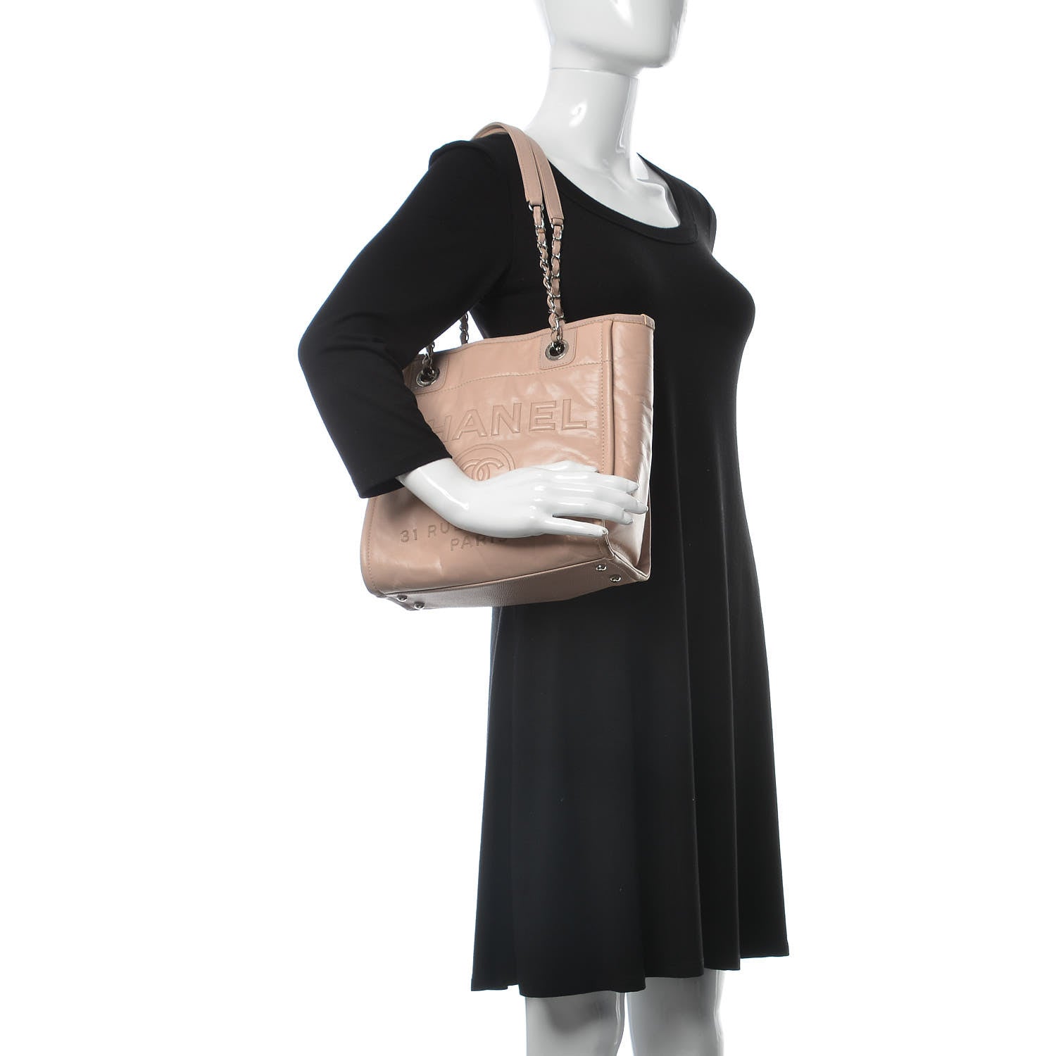 Chanel Glazed Calfskin Mini Deauville Tote Light Pink 2 of 17