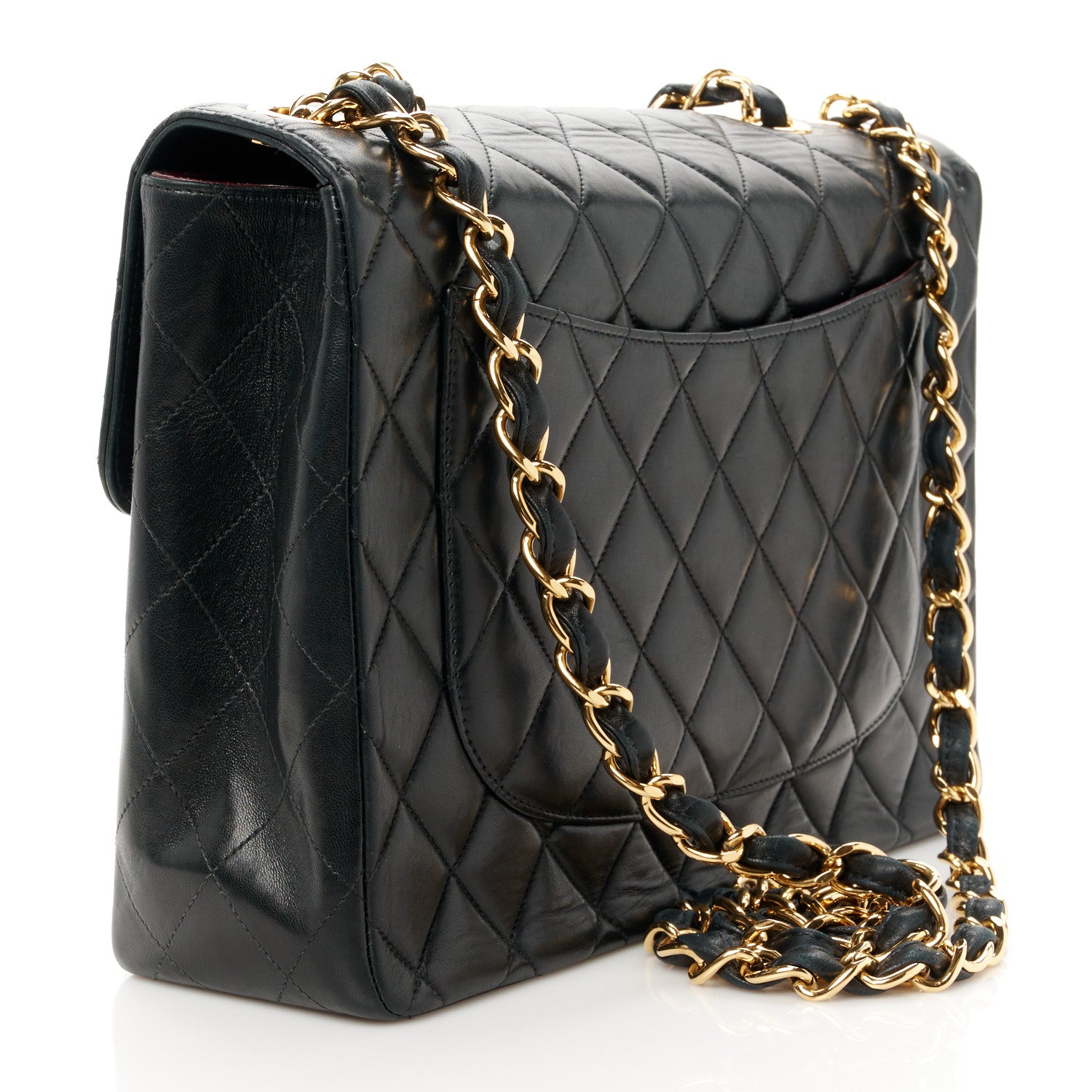 Chanel Lambskin Quilted Jumbo Single Flap Black 3 of 11